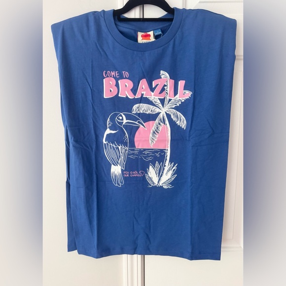 Farm Rio Brazil Muscle Cotton Tee, Size XL - Picture 5 of 9